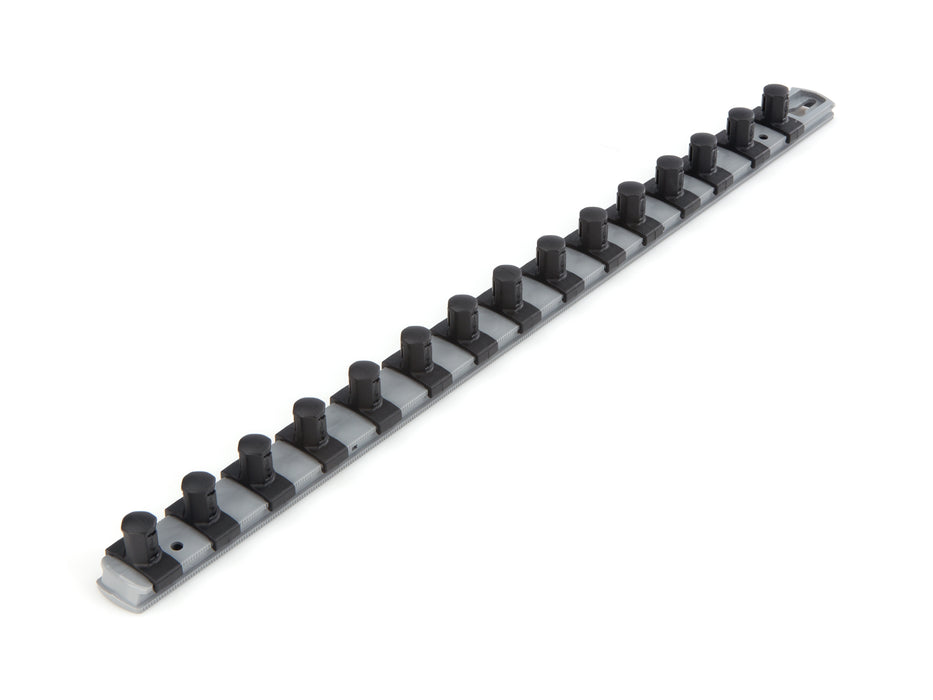 1/2 Inch Drive x 18 Inch Socket Rail, 15 Clips (Gray)