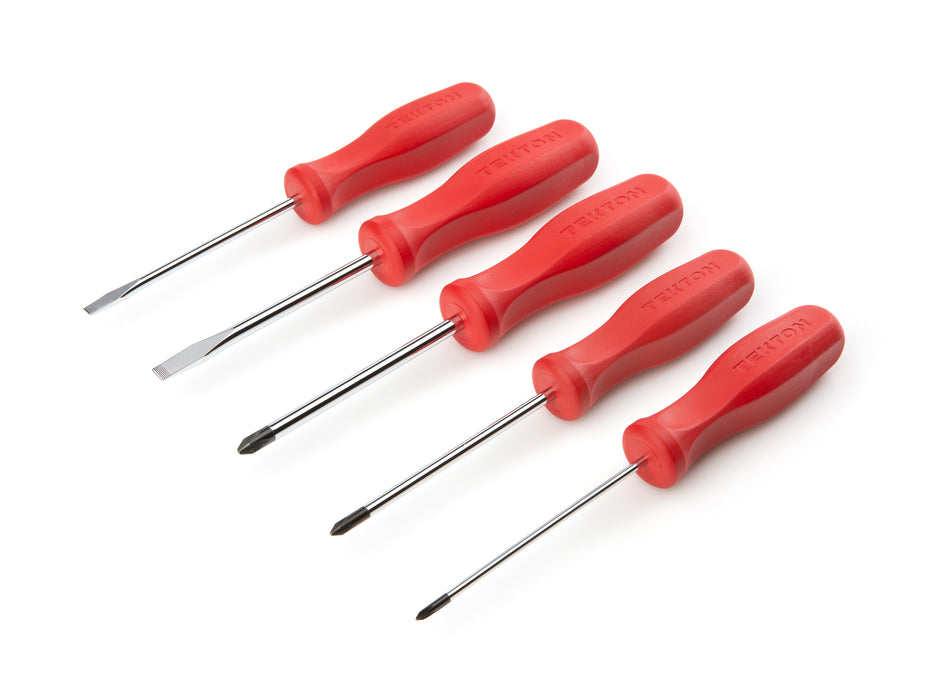 Hard-Handle Screwdriver Set, 5-Piece (#0-#2, 3/16-1/4 in.)