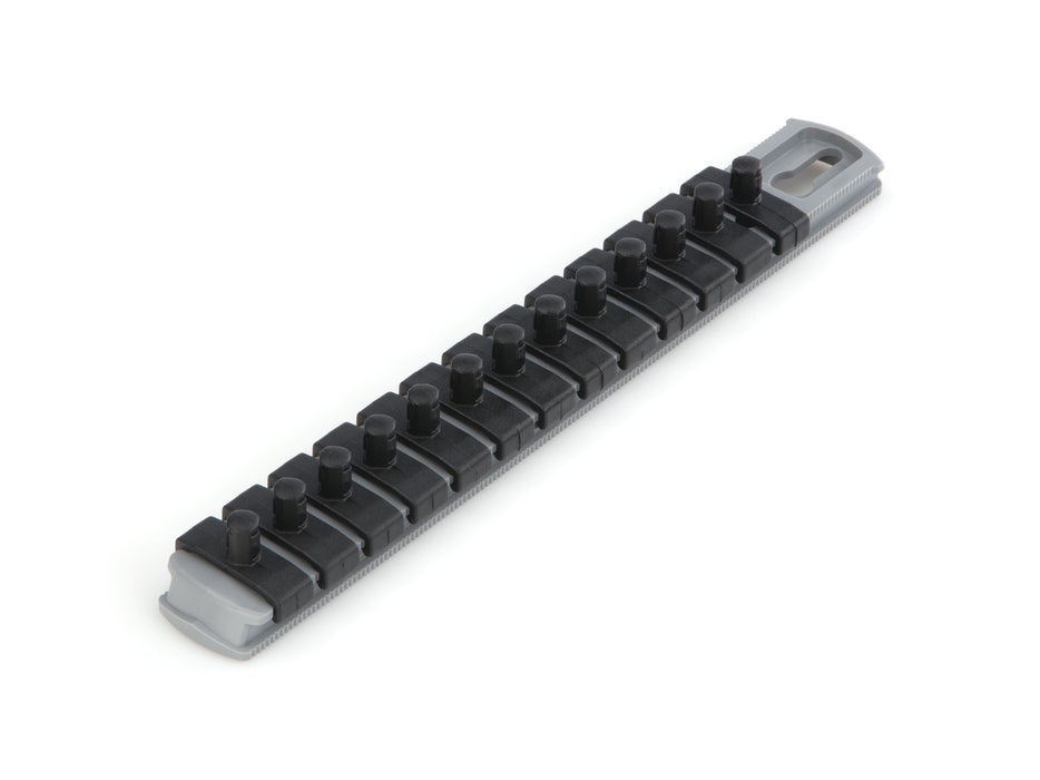 1/4 Inch Drive x 8 Inch Socket Rail, 13 Clips (Gray)