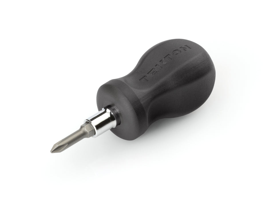 3-in-1 Stubby Phillips/Slotted Driver (#1 x 3/16 in., Black)