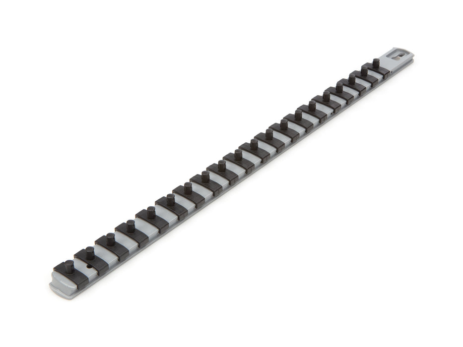 1/4 Inch Drive x 18 Inch Socket Rail, 20 Clips (Gray)