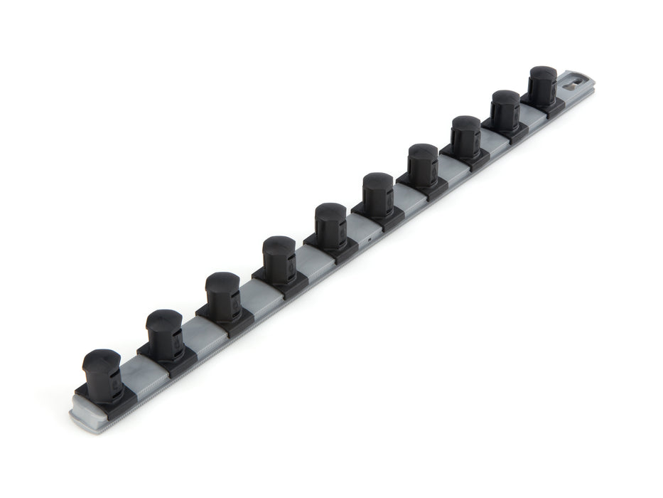 3/4 Inch Drive x 18 Inch Socket Rail, 10 Clips (Gray)