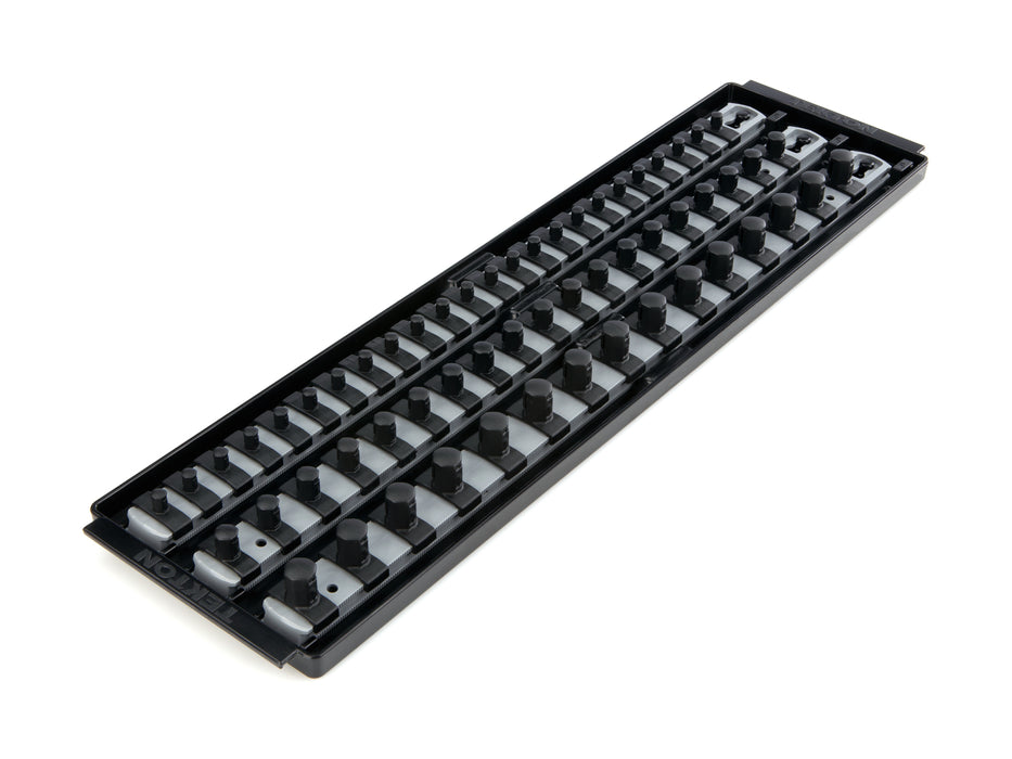 1/4, 3/8, 1/2 Inch Drive Socket Rails & 18 Inch Tray (Gray)