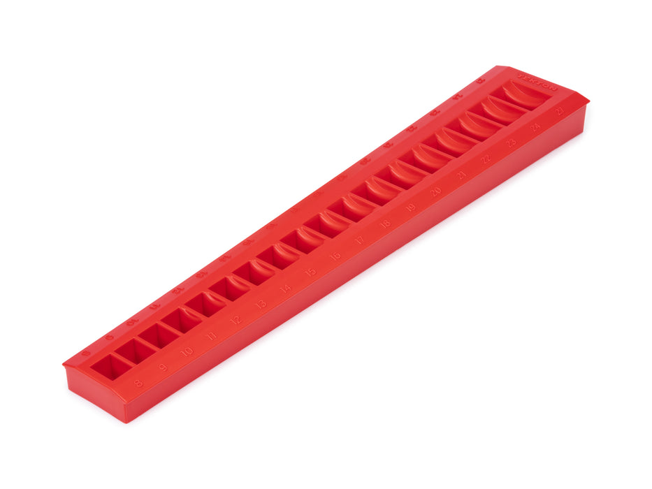 18ool 3/8 Inch Drive Flare Nut Crowfoot Wrench Organizer Rack, Red (8-27 mm)