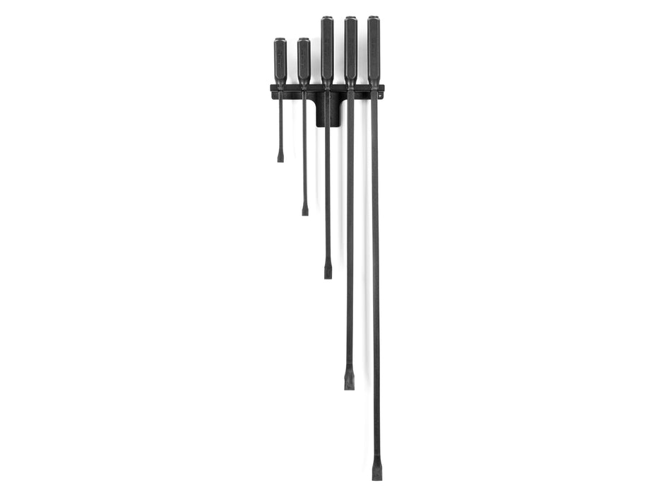 Angled End Handled Pry Bar Set with Wall Hanger, 5-Piece (12, 17, 25, 36, 45 in.)