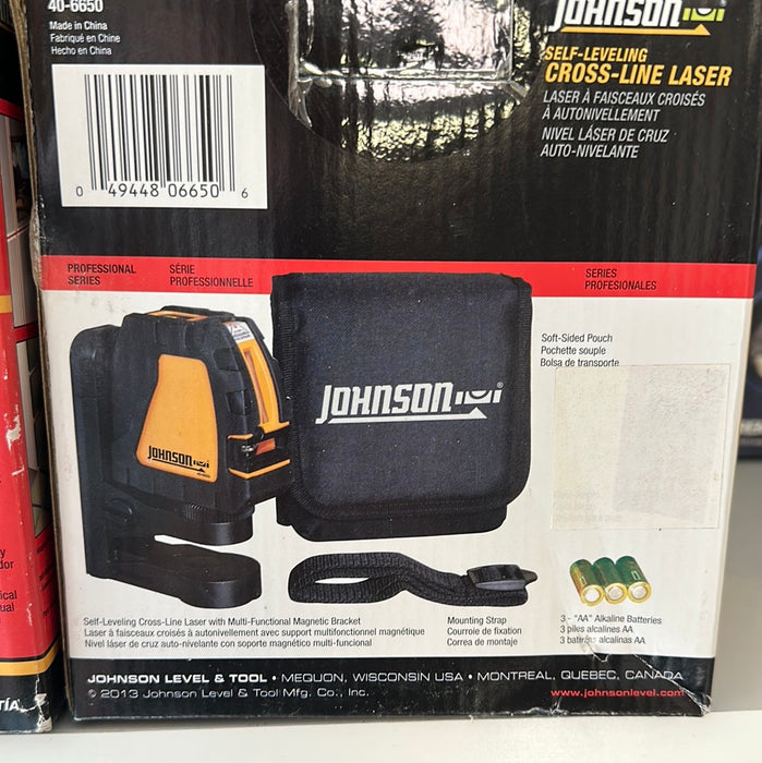 Johnson, self leveling, crossline laser