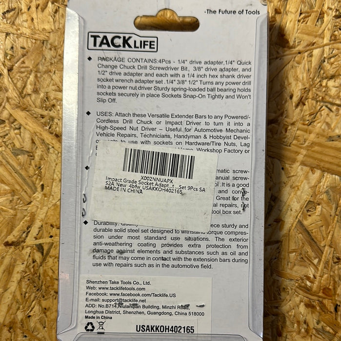 TACKLife impact grade socket adapter/extension bit set 4pc