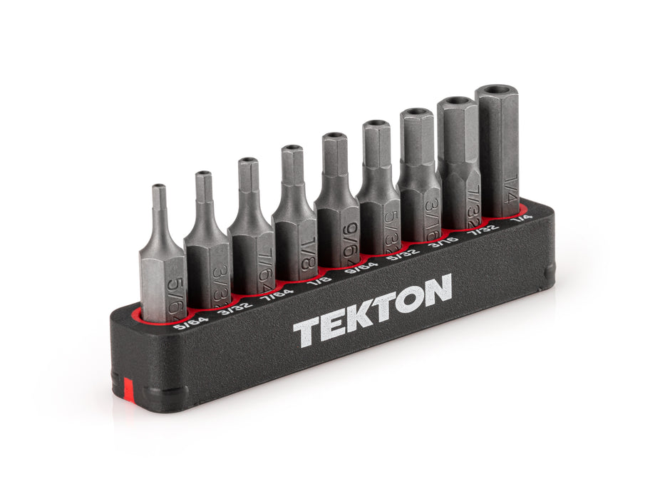 1/4 Inch Hex Security Bit Set with Rail, 9-Piece (5/64-1/4 in.)