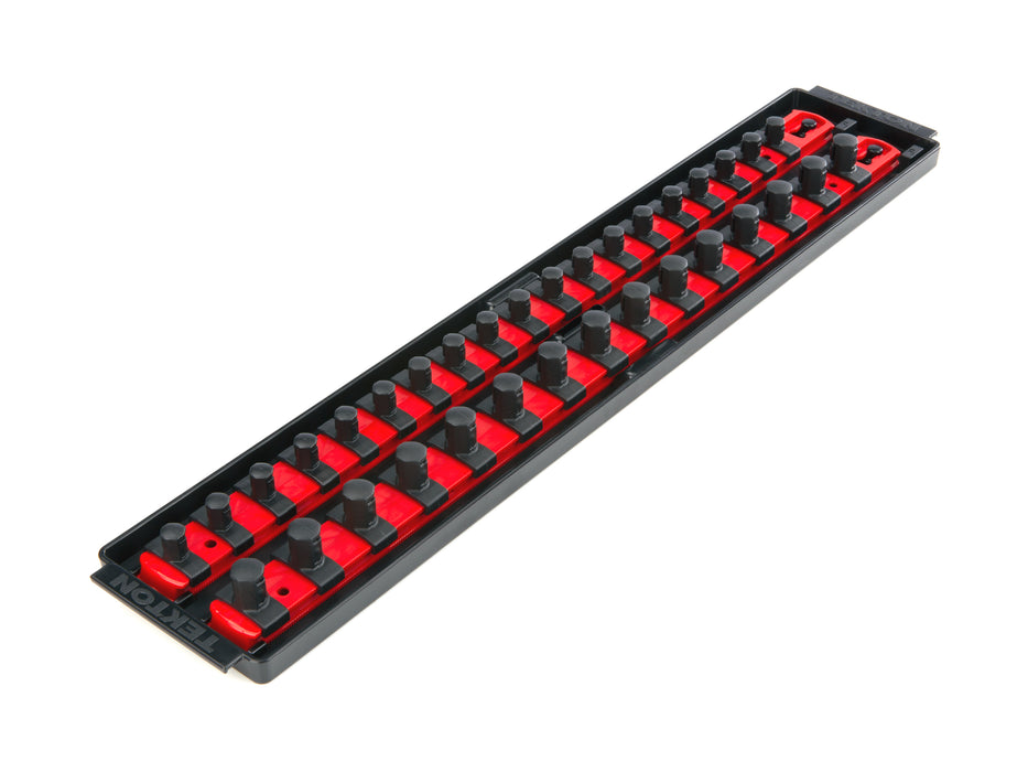 3/8, 1/2 Inch Drive Socket Rails & 18 Inch Tray (Red)