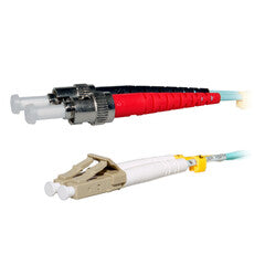 Plenum Fiber Optic Cable, 100 Gigabit Ethernet CFP/CXP 100GBase-SR10 to MTP(MPO)/LC (10 Duplex LC) 24 inch Breakout Cable, OS2 9/125 Singlemode, 3 meter