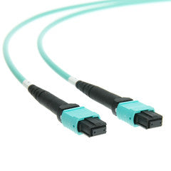 Plenum Fiber Optic Cable, MTP / MTP (MPO), Multimode OM3, Duplex, 12 Strand, 40/100 Gbps, 50/125, 30 meter (98.4 foot)