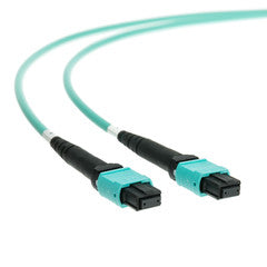 Plenum Fiber Optic Cable, MTP / MTP (MPO), Multimode, Duplex, 24 Strand, 100 Gbps, 50/125, 7 meter (23 foot)