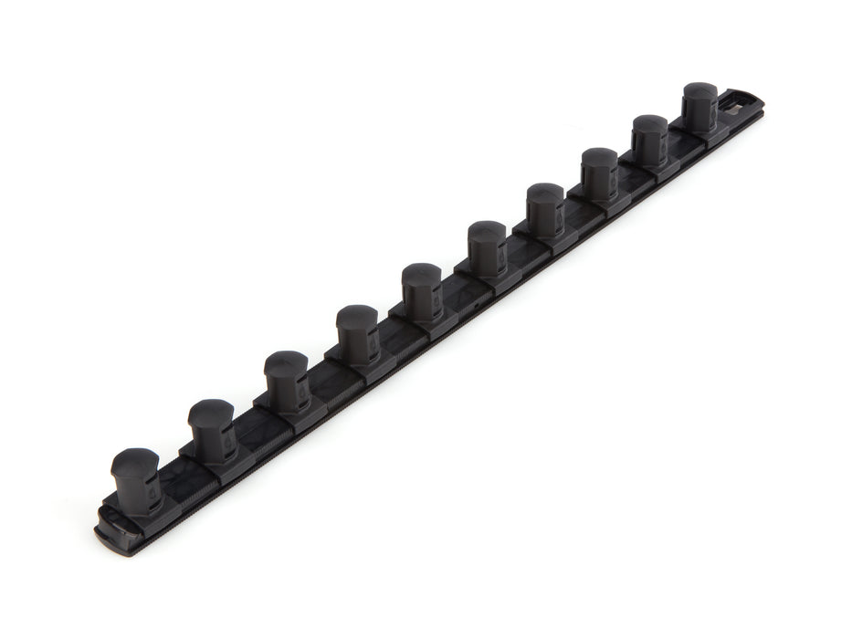 3/4 Inch Drive x 18 Inch Socket Rail, 10 Clips (Black)