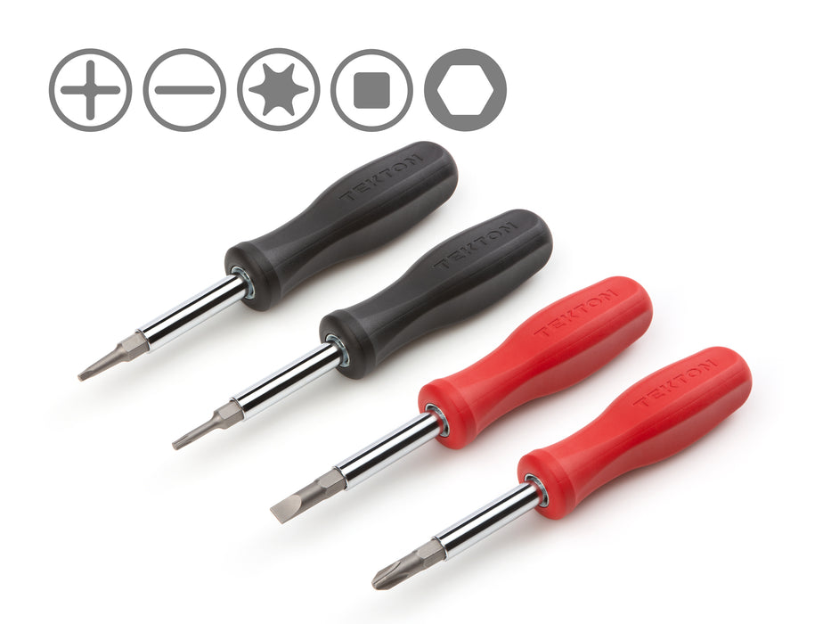 6-in-1 Driver Set, 4-Piece (Phillips, Slotted, Torx, Square)