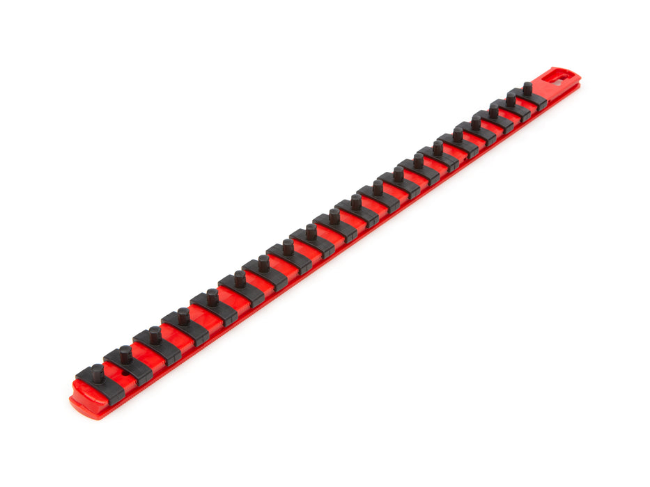 1/4 Inch Drive x 18 Inch Socket Rail, 20 Clips (Red)