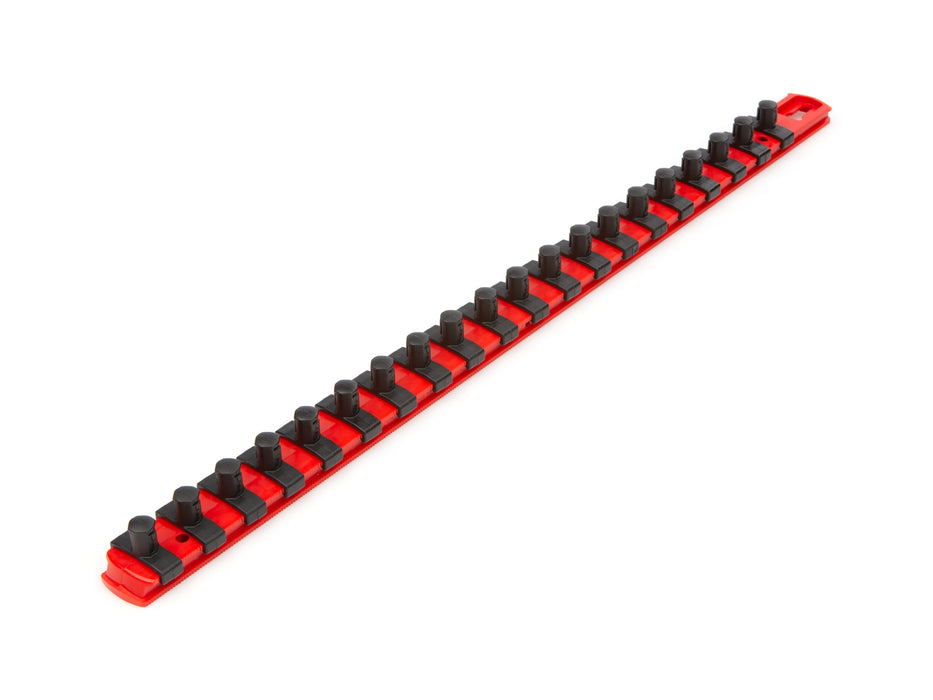 3/8 Inch Drive x 18 Inch Socket Rail, 20 Clips (Red)