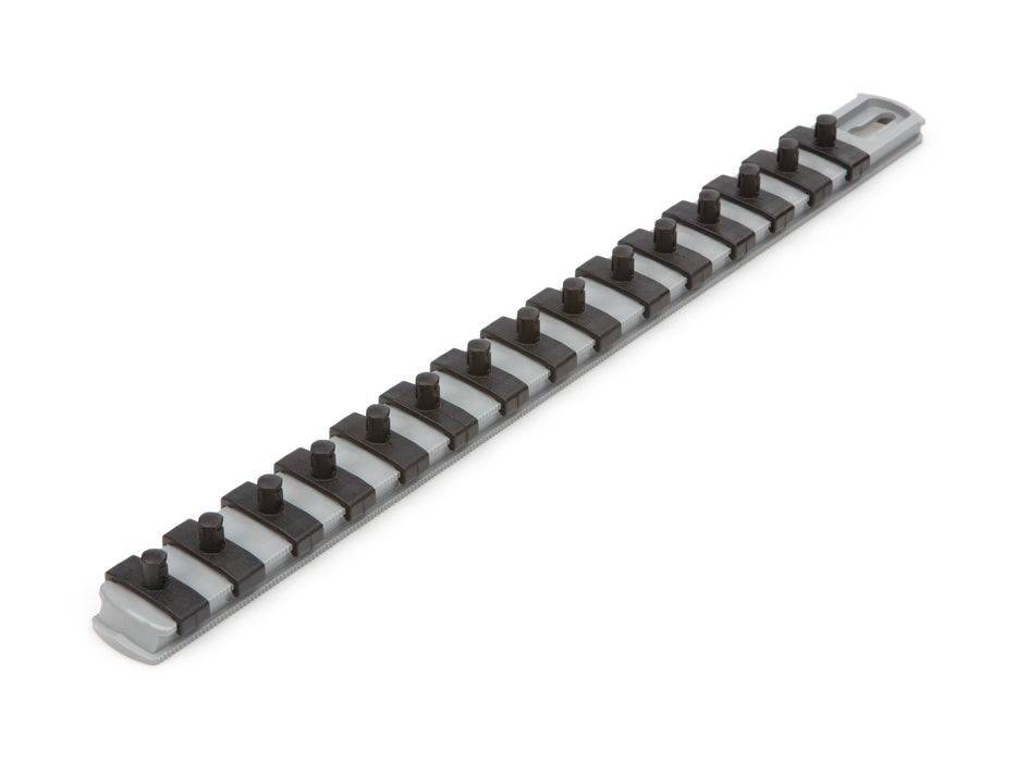 1/4 Inch Drive x 13 Inch Socket Rail, 15 Clips (Gray)