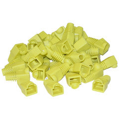 RJ45 Strain Relief Boots, Yellow, 50 Pieces Per Bag