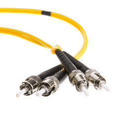 ST Duplex Fiber Optic Patch Cable, OS2 9/125 Singlemode, Yellow Jacket, 7 meter (22.9 foot)