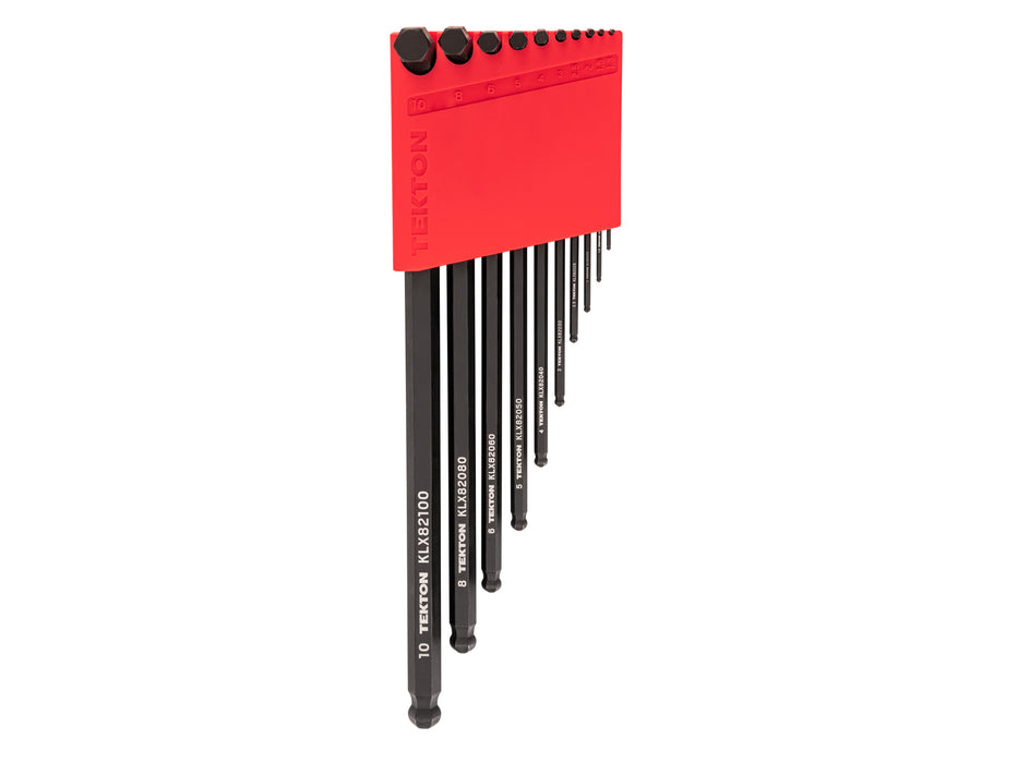 Ball End Hex L-Key Set with Holder, 10-Piece (1.3-10 mm)