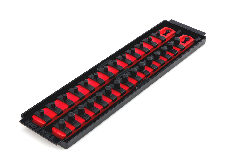 1/4, 3/8 Inch Drive Socket Rails & 13 Inch Tray (Red)