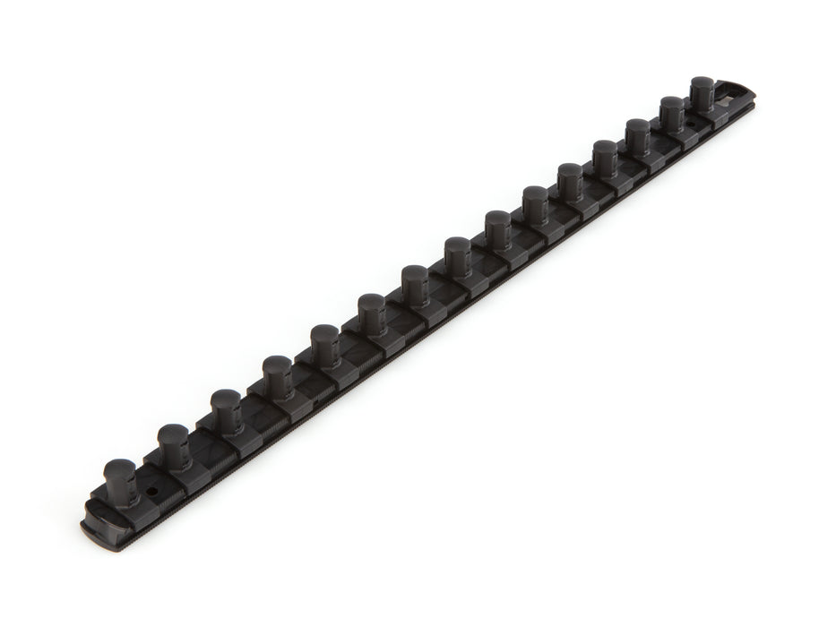 1/2 Inch Drive x 18 Inch Socket Rail, 15 Clips (Black)