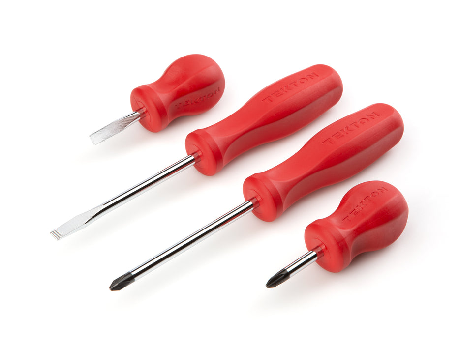 Hard-Handle Screwdriver Set, 4-Piece (#2, 1/4 in.)