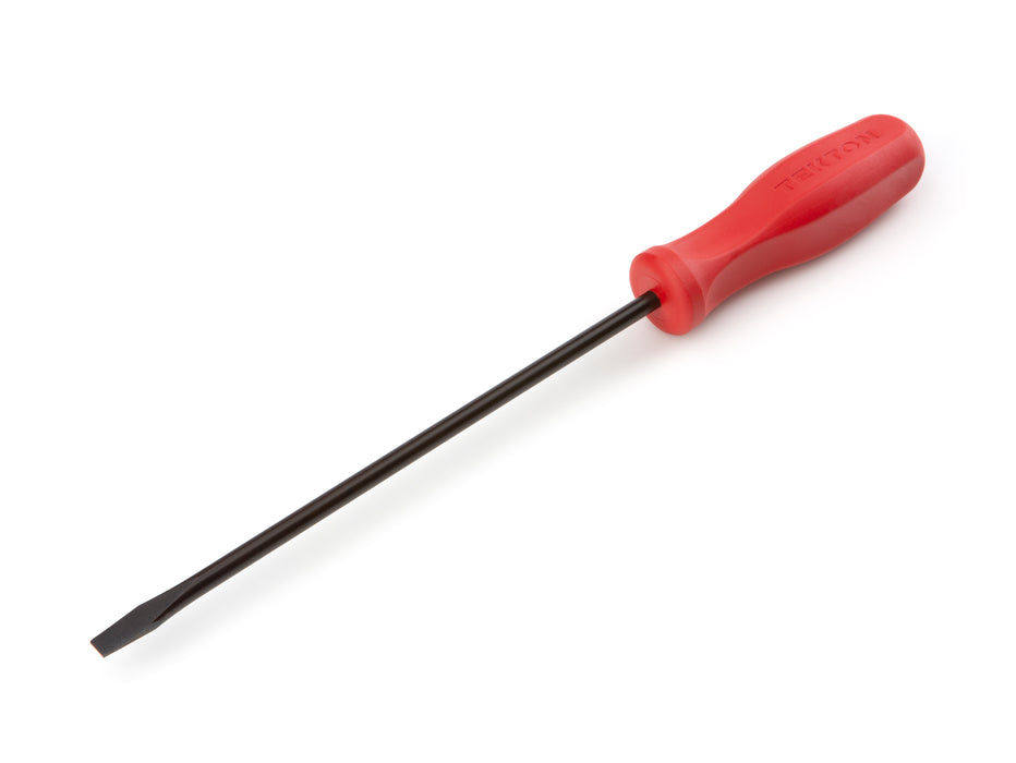 Long 1/4 Inch Slotted Hard Handle Screwdriver (Black Oxide Blade)