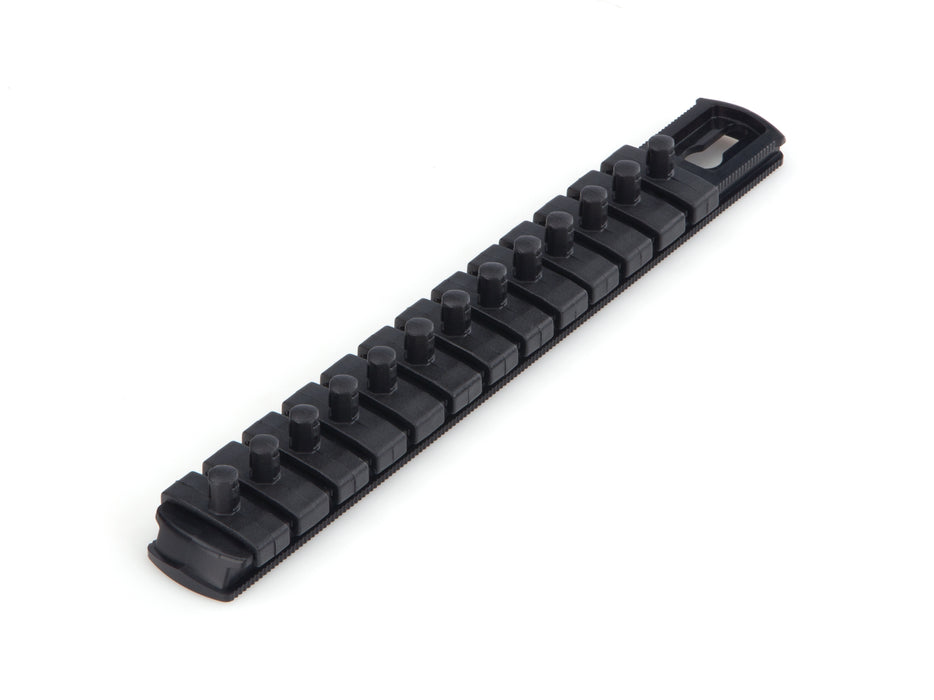 1/4 Inch Drive x 8 Inch Socket Rail, 13 Clips (Black)