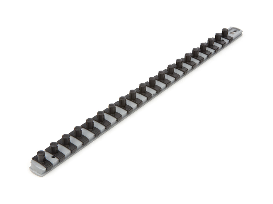 3/8 Inch Drive x 18 Inch Socket Rail, 20 Clips (Gray)